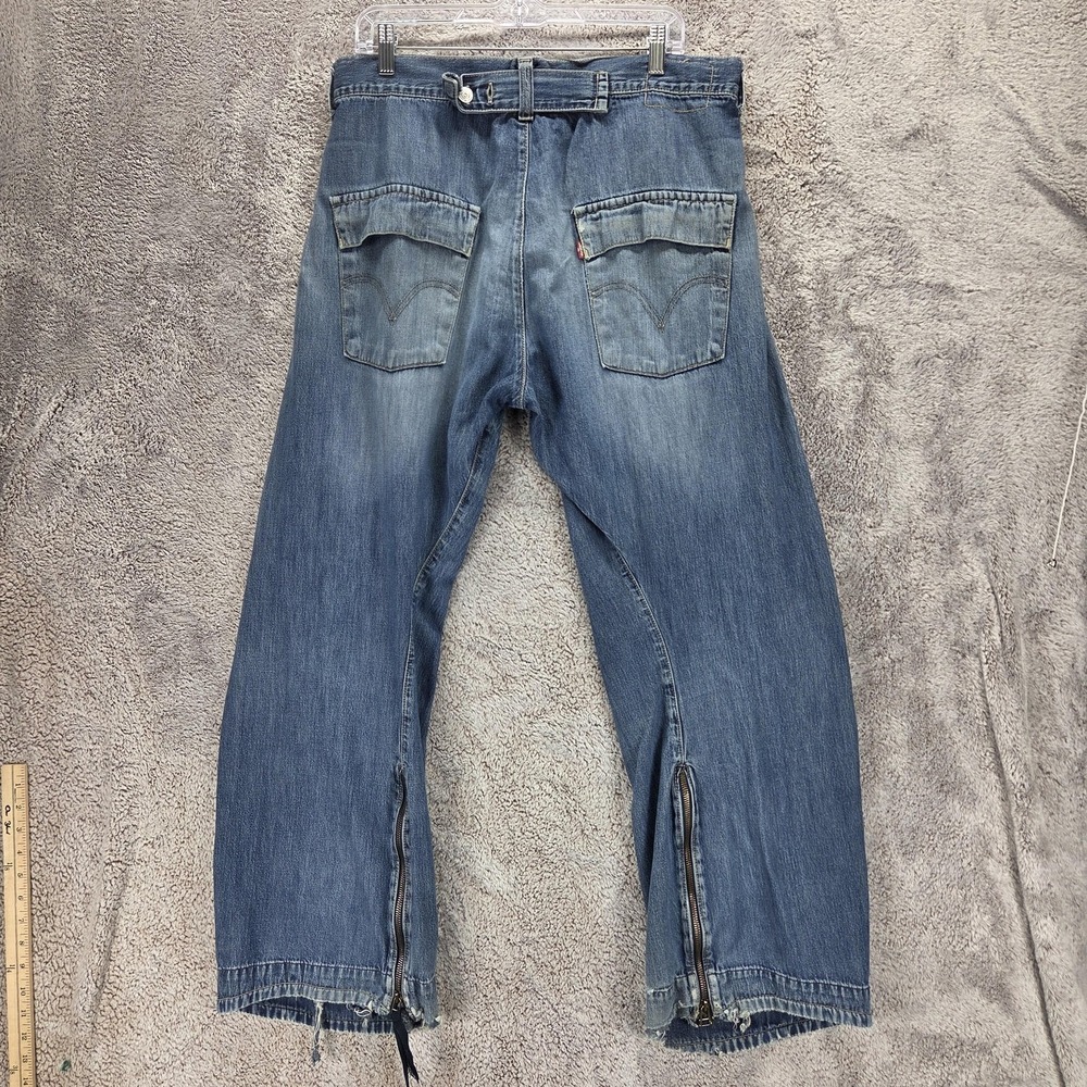 Vintage Levis Engineered Jeans Mens 34x32 Blue Twisted Buckle Back Flap Pockets